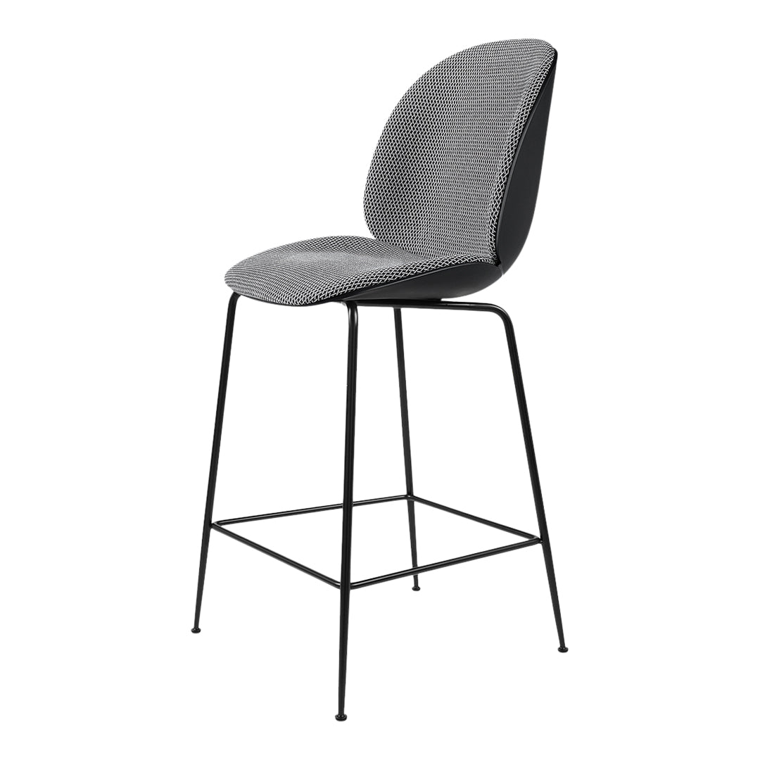 Beetle Counter Chair - Front Upholstered - Antique Brass Base