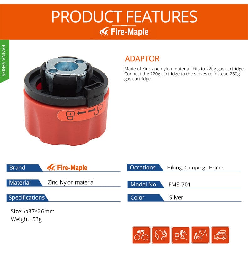 FIREMAPLE Cassette Canister Adapter