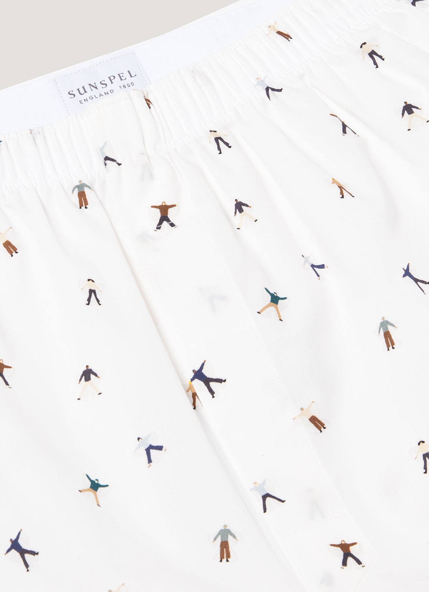 Mens Classic Boxer Shorts In Snow Angel Print Mbox4701P Whie