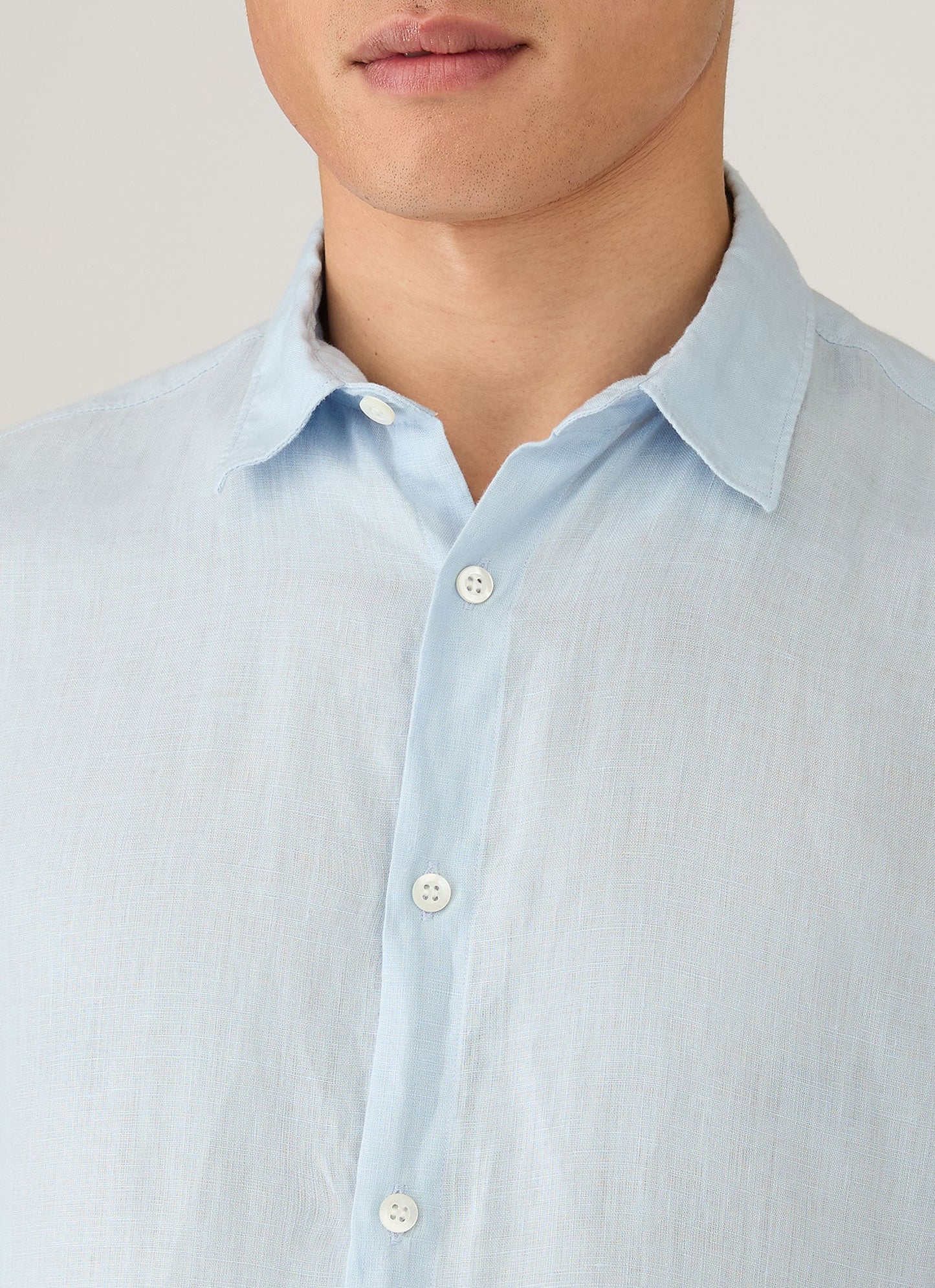 Mens Linen Shirt In Light Blue Msht2106 Buwg