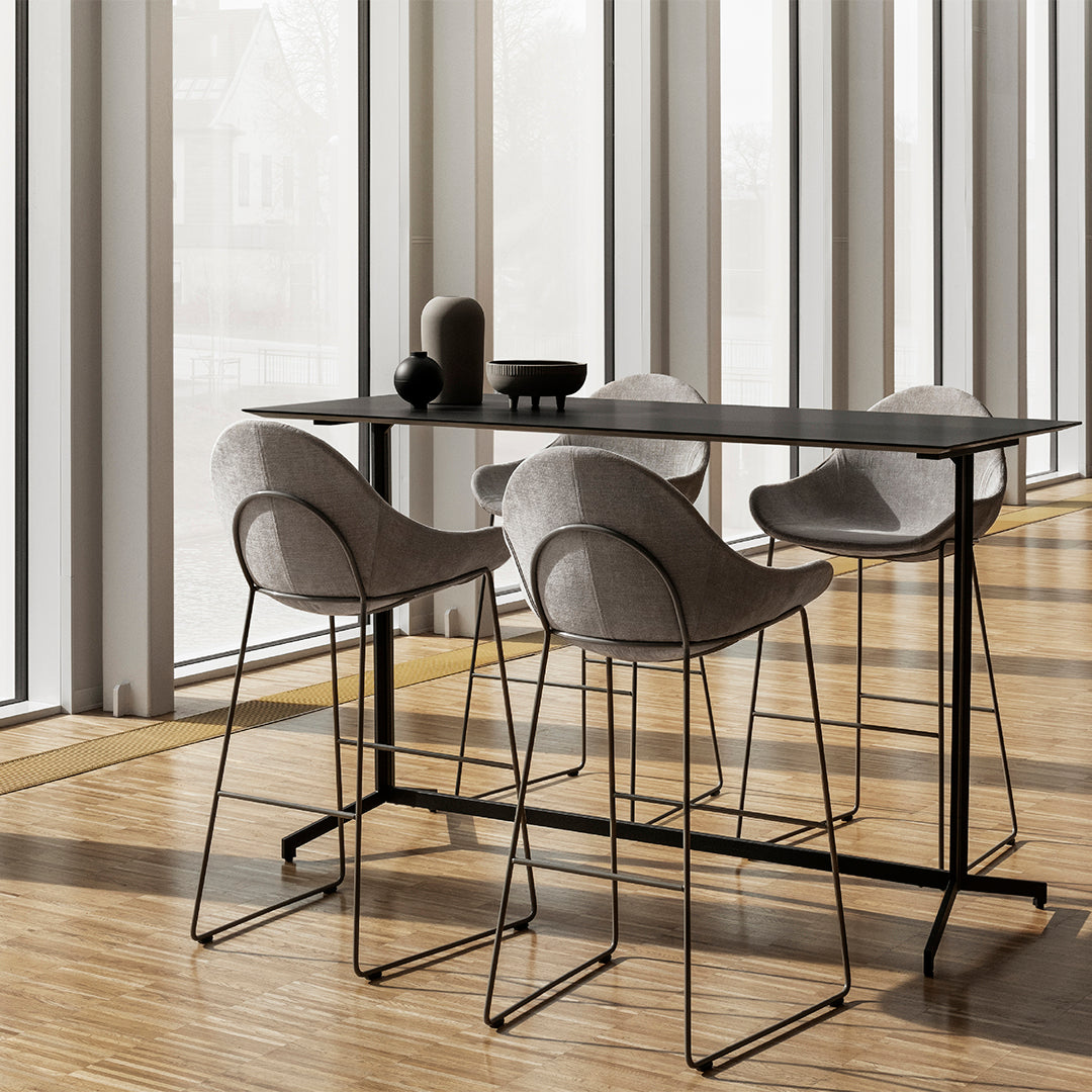 Atticus 09 Counter Chair w/ Arms - Sled Base