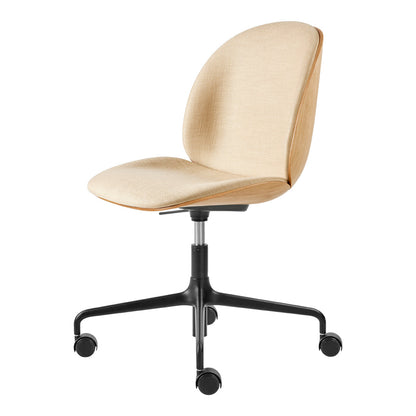 Beetle Meeting Chair - 4-Star Base w/ Casters - Height Adjustable - Front Upholstered - Veneer Shell