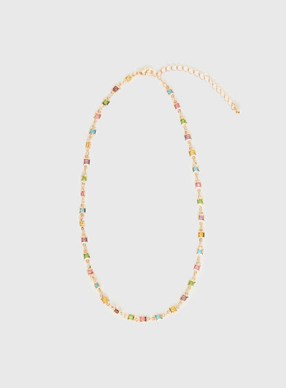 Americano Gemstone Necklace Gold