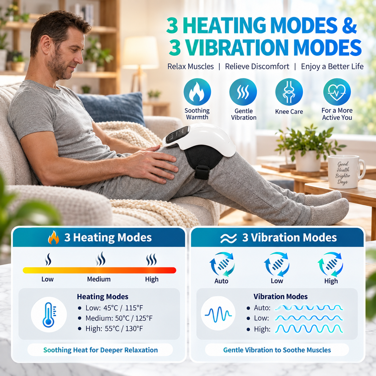 Rechargeable Heated Knee Massager – Portable Comfort & Relaxation