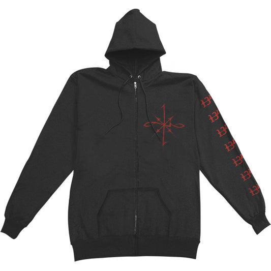 1349 Chaos Skull Zippered Hooded Sweatshirt