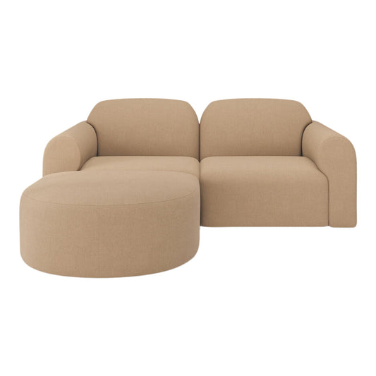 Bulky Pre-Configured Two-Seater Sofa w/ Semi-Circle Footstool