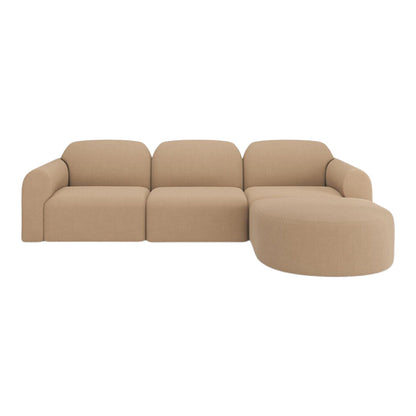 Bulky Pre-Configured Three-Seater Sofa w/ Semi-Circle Footstool