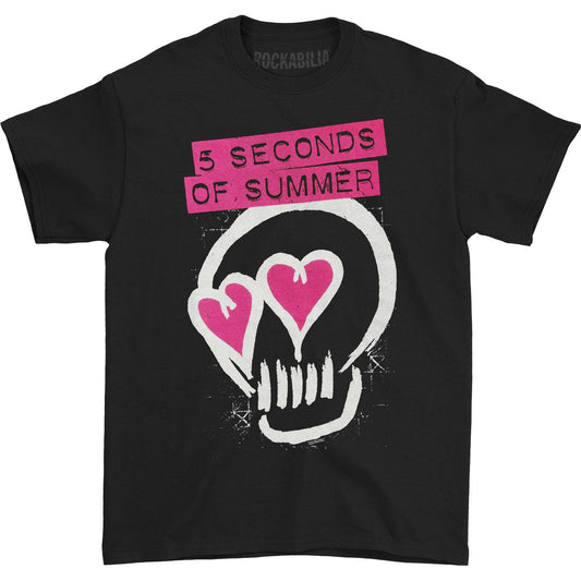 5 Seconds Of Summer Heart Skull Pink T-shirt