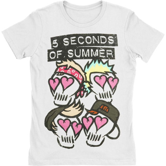 5 Seconds Of Summer Spray Skull Junior Top