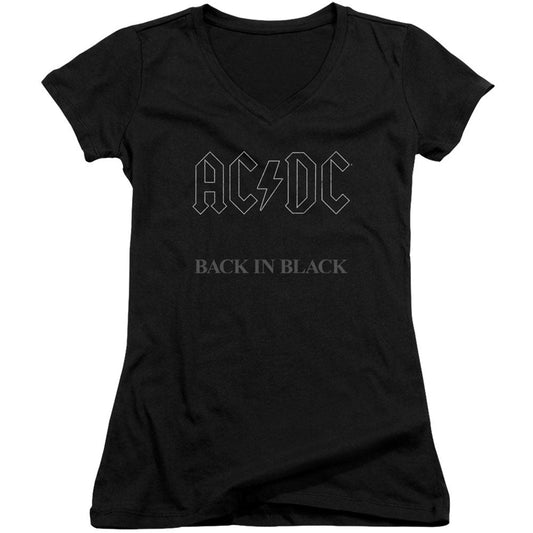 AC/DC Back In Black Cap Sleeve Junior Top