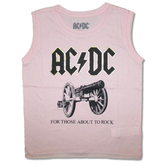 AC/DC About To Rock Foil Youth Sleeveless Tee T-shirt