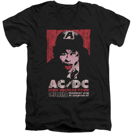 AC/DC High Voltage Live 1975 Adult V-Neck Slim Fit T-shirt