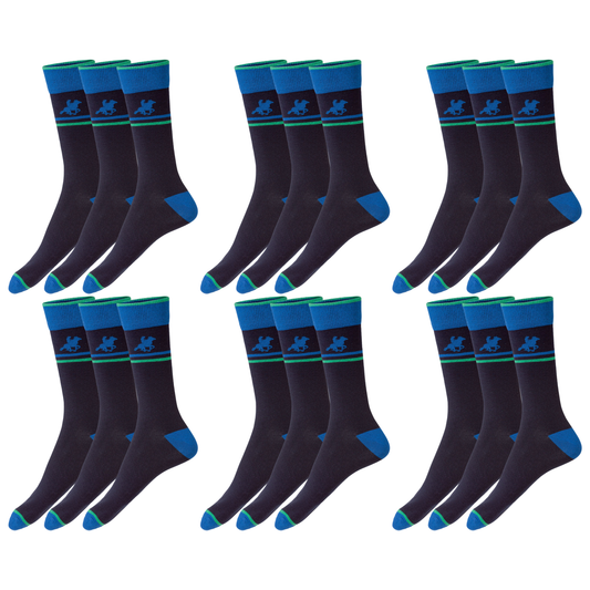 6X Livergy Mens Crew Socks Bulk Pack Navy Green 1 Pack Of 3