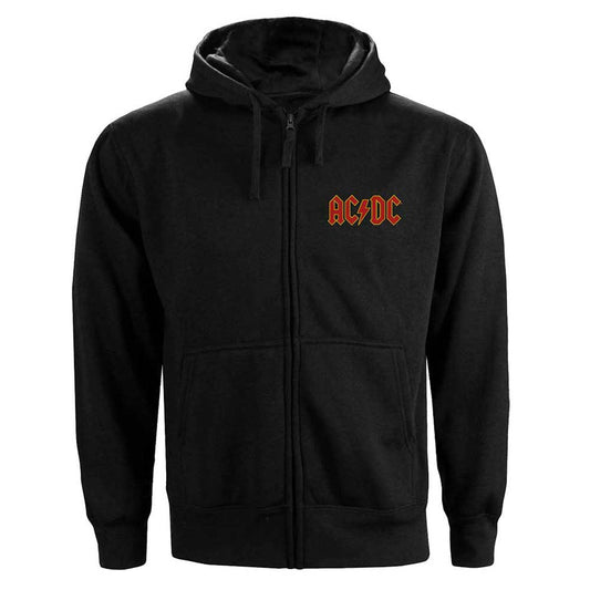 AC/DC Logo (Back Print) Zippered Hooded Sweatshirt