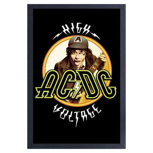 AC/DC High Voltage Badge Framed Wall Art