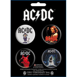 AC/DC Assorted Button Set Collector Items