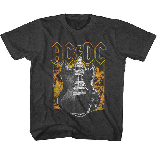 AC/DC AC/DC Fire And Guitar Youth T-shirt