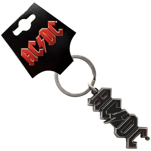 AC/DC 3d Silver Logo Metal Key Chain