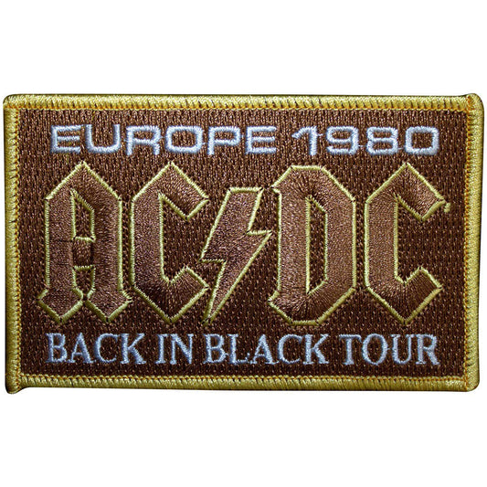 AC/DC Europe 1980 Back In Black Tour Woven Patch