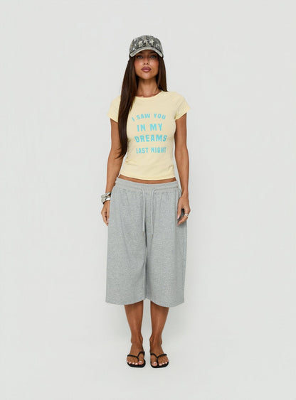 Always In My Dreams Graphic Baby Tee Yellow