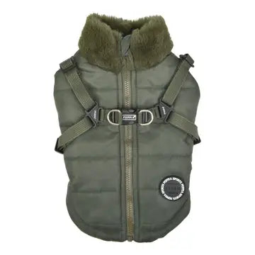 Puppia Donavan Winter Dog Coat Integrated Harness