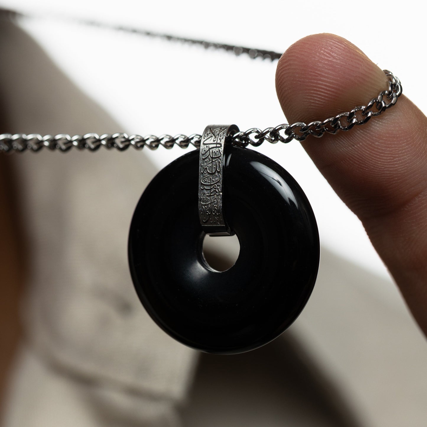 “Surely in the remembrance of Allah, hearts find comfort” Stone Necklace