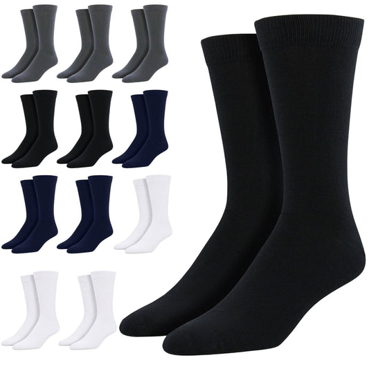 12 Pairs Bamboo Derived Loose Top Socks Diabetic Comfort Circulation Assorted