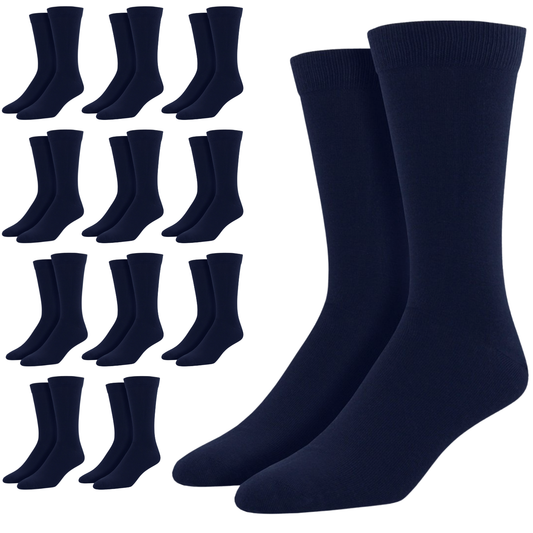 12 Pairs Bamboo Derived Loose Top Socks Diabetic Comfort Circulation Navy