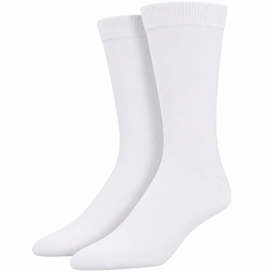 1 Pair Bamboo Derived Loose Top Socks Diabetic Style Comfort Circulation White