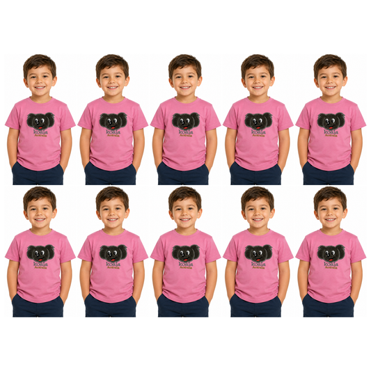 10X Kids Koala Australia T Shirt Bulk Pack Light Pink 100 Cotton Childrens Souvenir Gift Top
