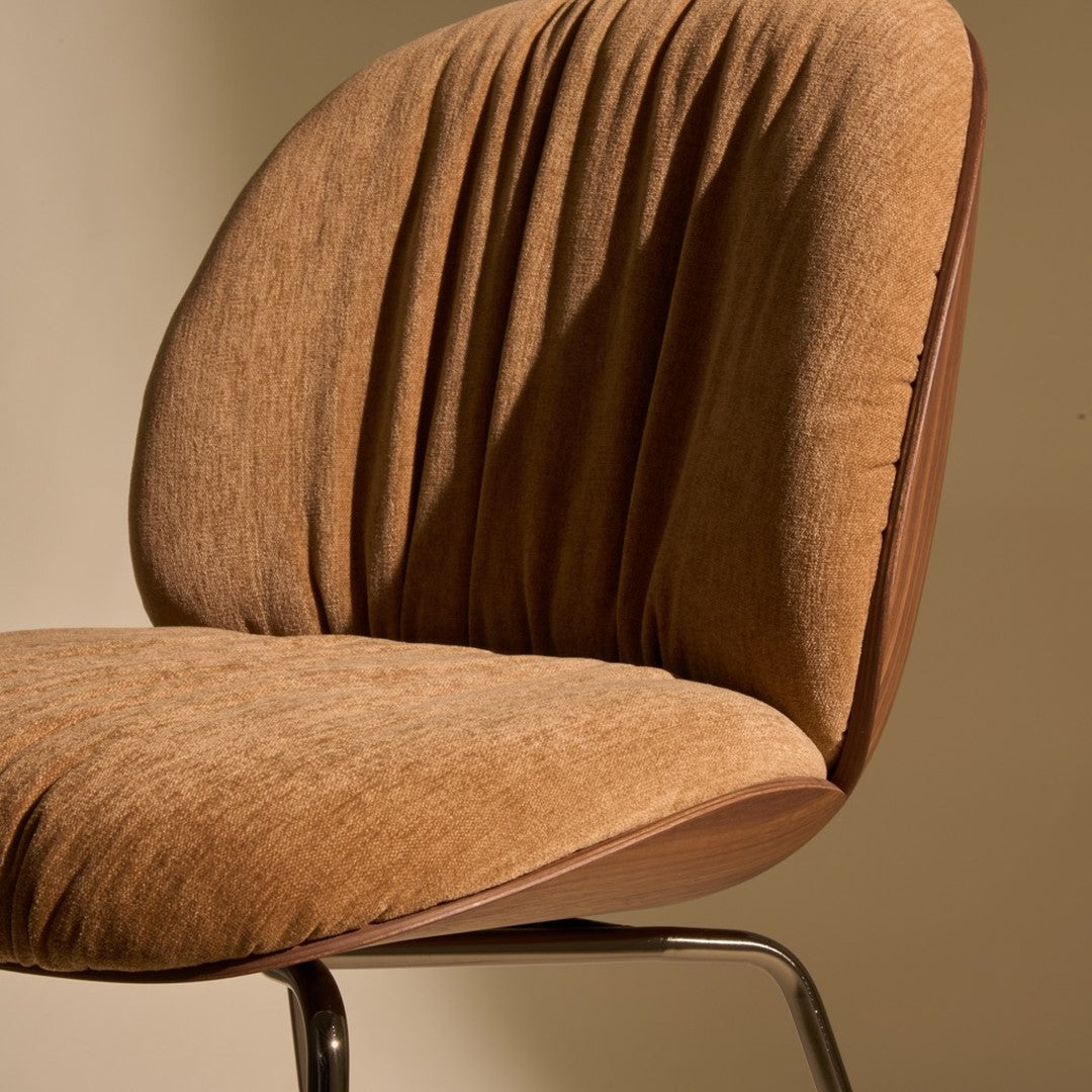 Beetle Soft Dining Chair - Conic Base - Front Upholstered - Veneer Shell