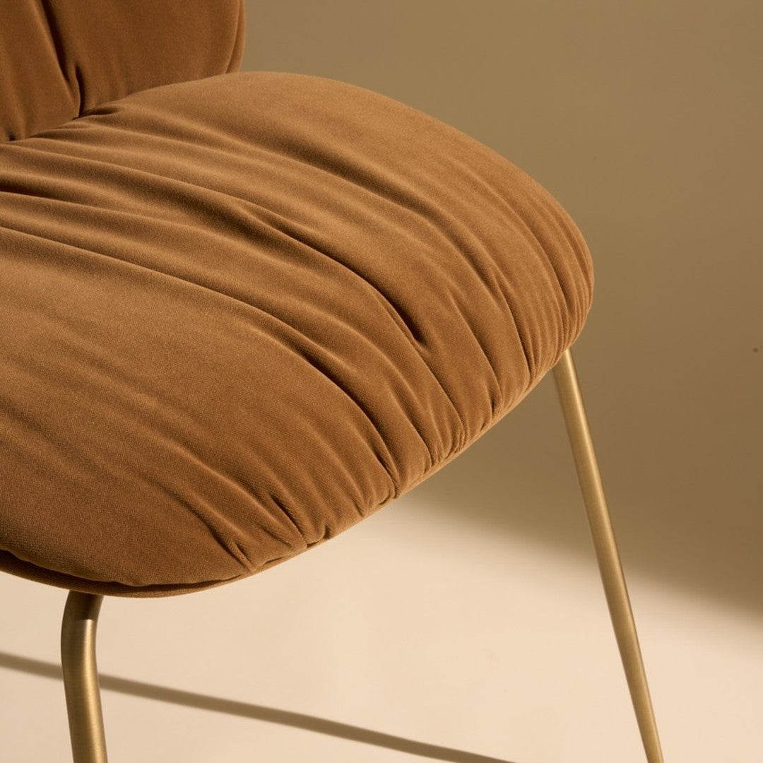 Beetle Soft Dining Chair - Conic Base - Front Upholstered - Veneer Shell