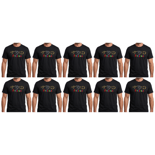 10x Adult Kangaroo/Koala/Wombat Australian Animals T-Shirt Bulk Pack - Black (100% Cotton Souvenir Gift Tee Top)
