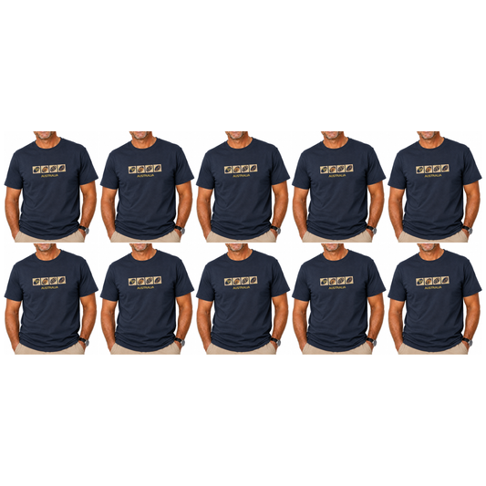 10X Adult Australia Wildlife T Shirt Bulk Pack Navy Blue 100 Cotton Souvenir Gift Top
