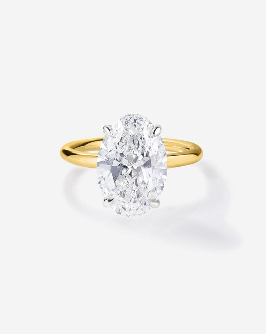 3.52 Oval Lab Diamond in Cloud Solitaire Hidden Halo