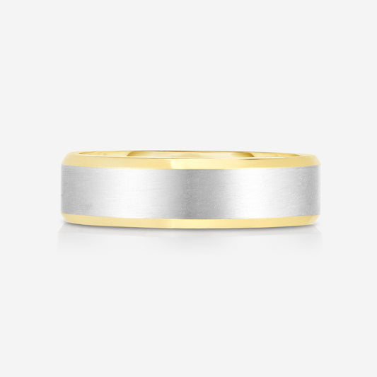 5 mm Contrast + Beveled Wedding Band