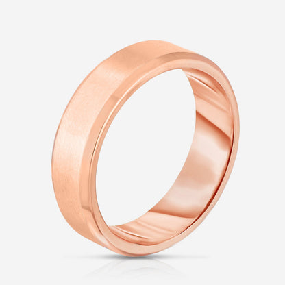 6 mm Contrast + Beveled Wedding Band