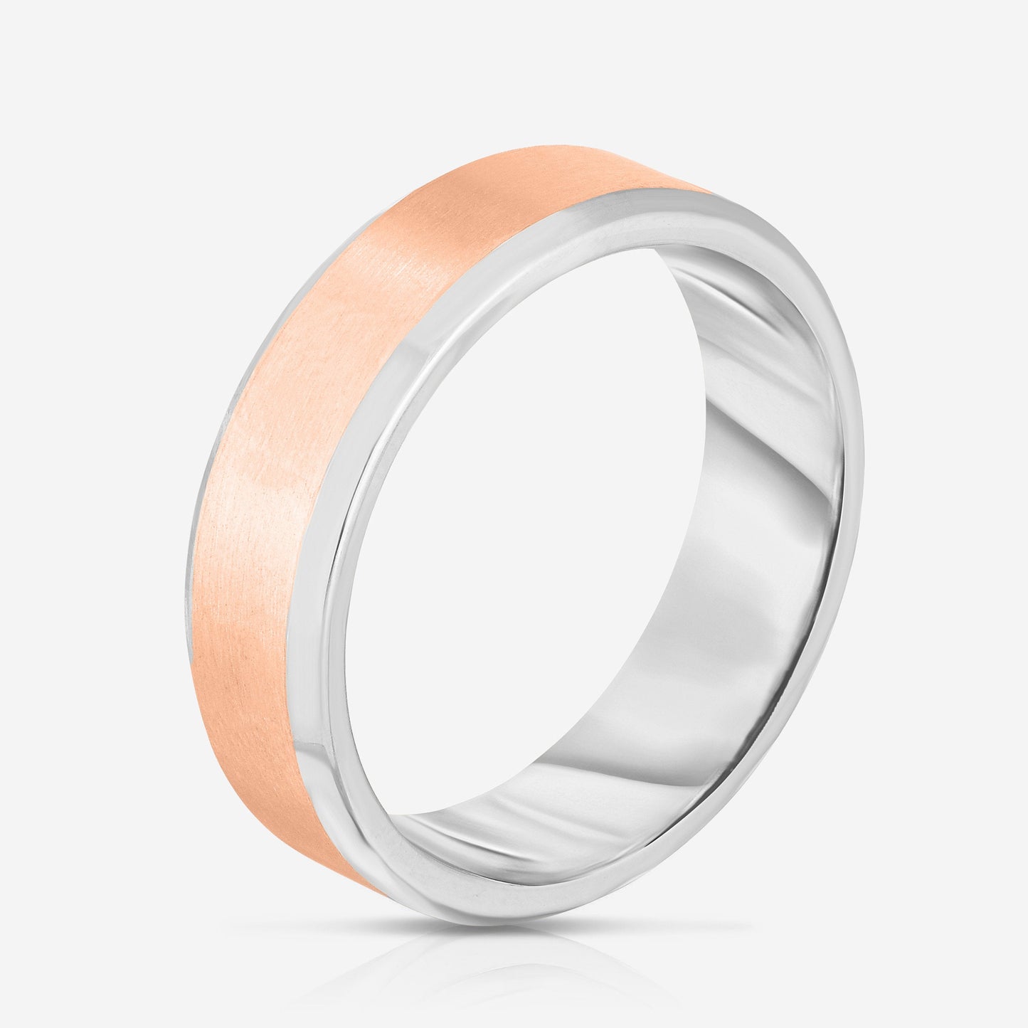 6 mm Contrast + Beveled Wedding Band