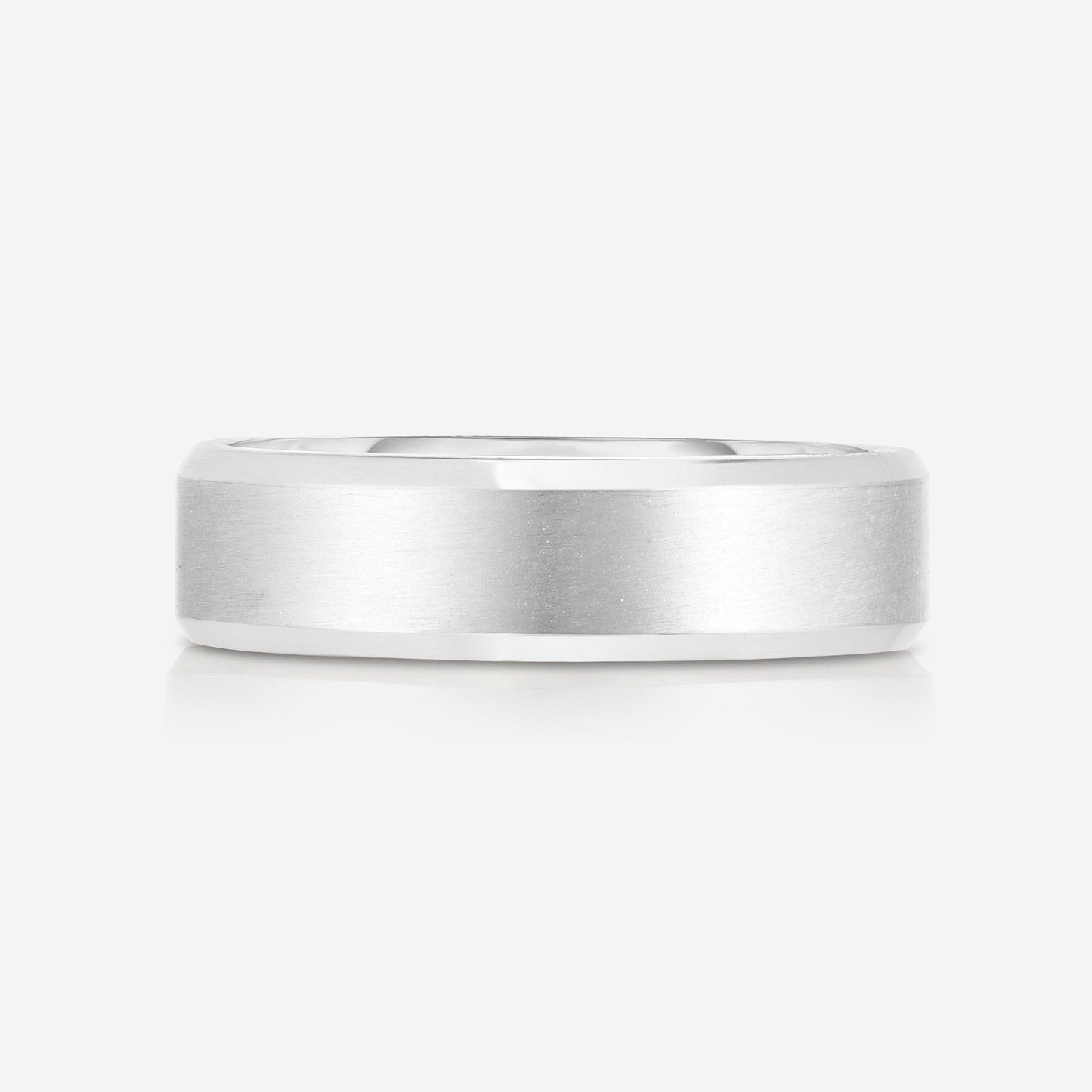 6 mm Contrast + Beveled Wedding Band