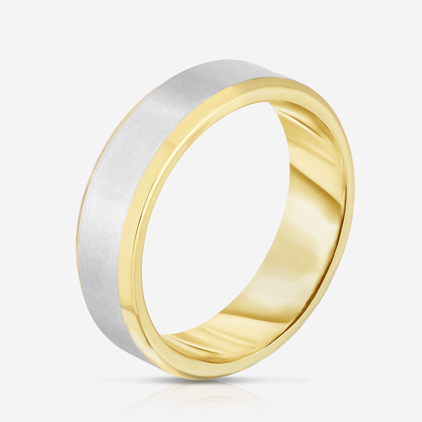 6 mm Contrast + Beveled Wedding Band
