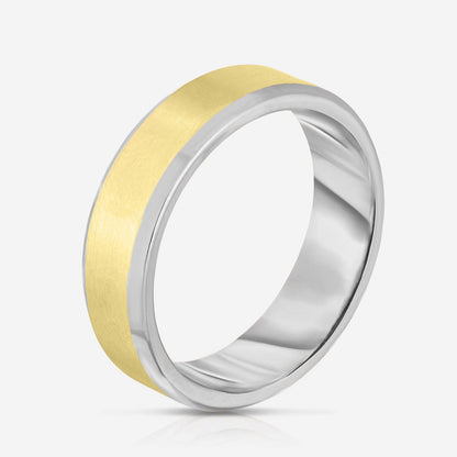 6 mm Contrast + Beveled Wedding Band