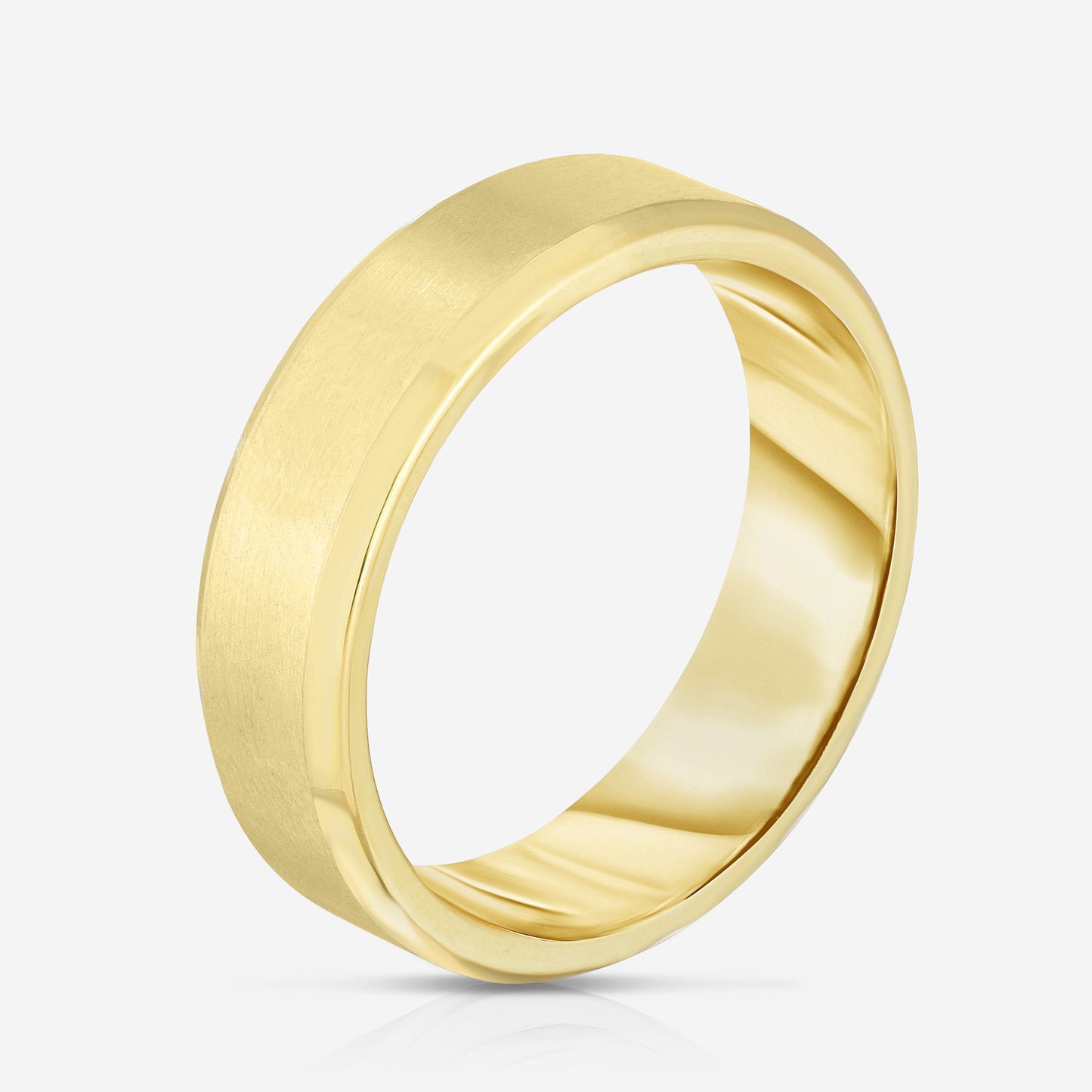 6 mm Contrast + Beveled Wedding Band