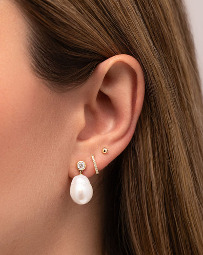 Baroque Pearl + Diamond Earrings