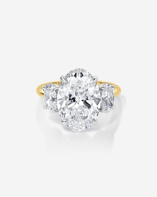 4.00 Oval Lab Diamond in Whisper Thin® Three Stone with Ovals