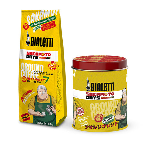 Bialetti x Sakamoto Days Ground Coffee and Gift Tin
