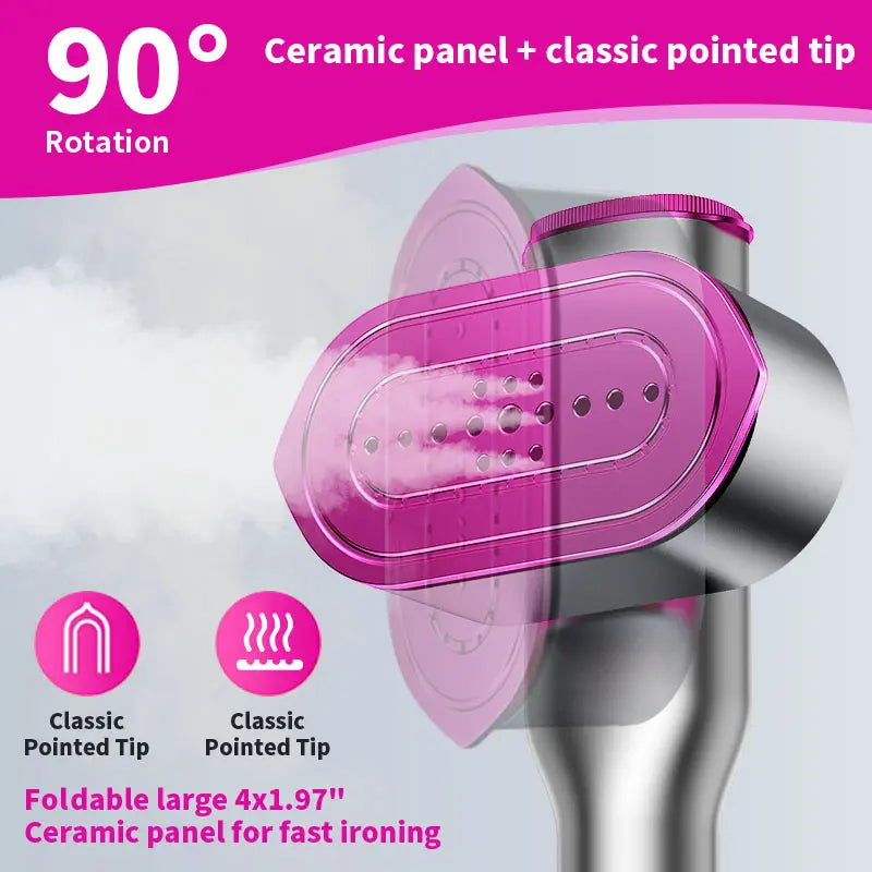 Portable Iron Steamer Combo Travel Steam Generators, 7 Modes with LED Display, Fast Heating, 90° Swivel Handle, 1-Button Start, Travel Stuff, New Year Gift
