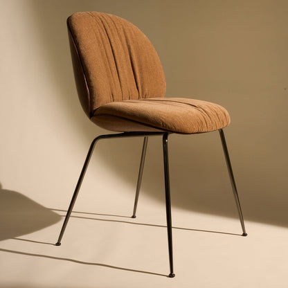 Beetle Soft Dining Chair - Conic Base - Front Upholstered - Veneer Shell