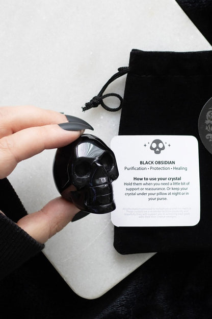 Black Obsidian Crystal Skull