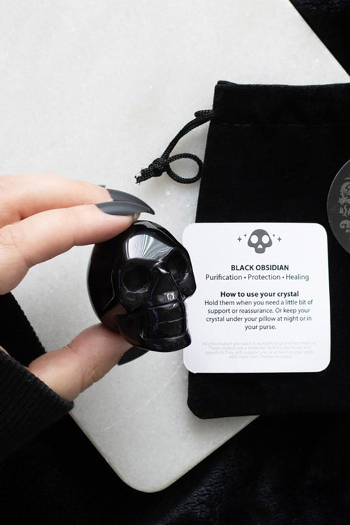Black Obsidian Crystal Skull