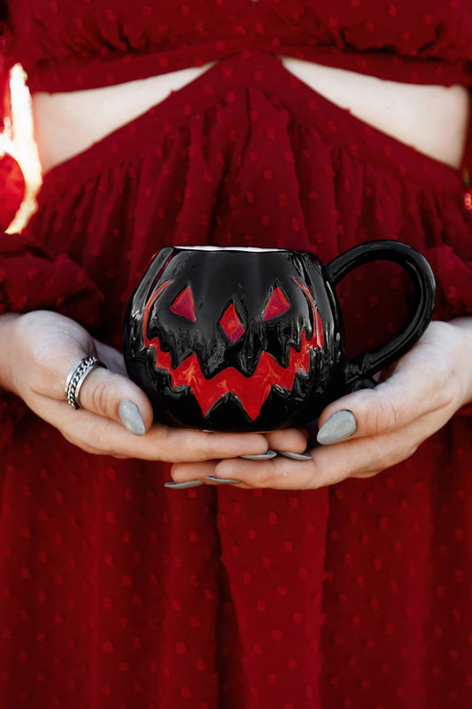 Black & Red Pumpkin | Haunted Hallows Mug